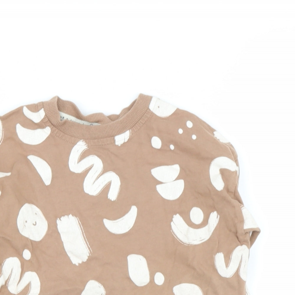George Boys Brown  Cotton Basic Casual Size 3-4 Years Round Neck