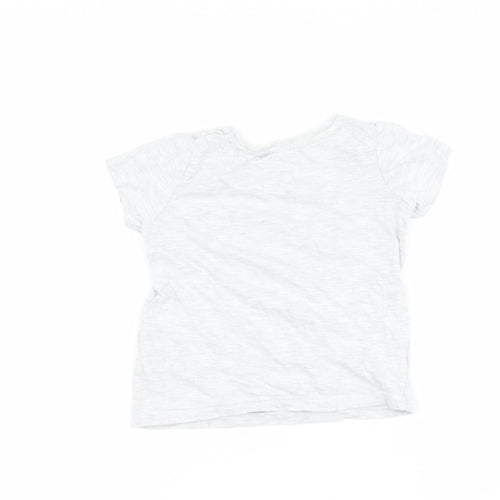 Primark Girls Grey  Cotton Basic Casual Size 3-4 Years Round Neck