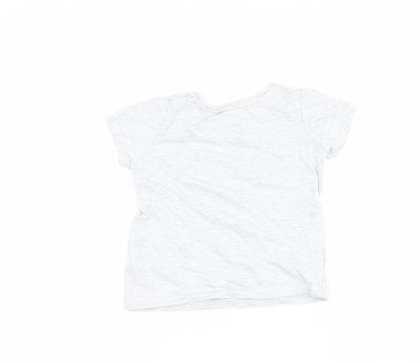 Primark Girls Grey  Cotton Basic Casual Size 3-4 Years Round Neck