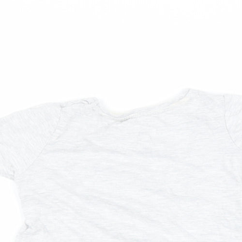 Primark Girls Grey  Cotton Basic Casual Size 3-4 Years Round Neck
