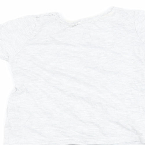 Primark Girls Grey  Cotton Basic Casual Size 3-4 Years Round Neck