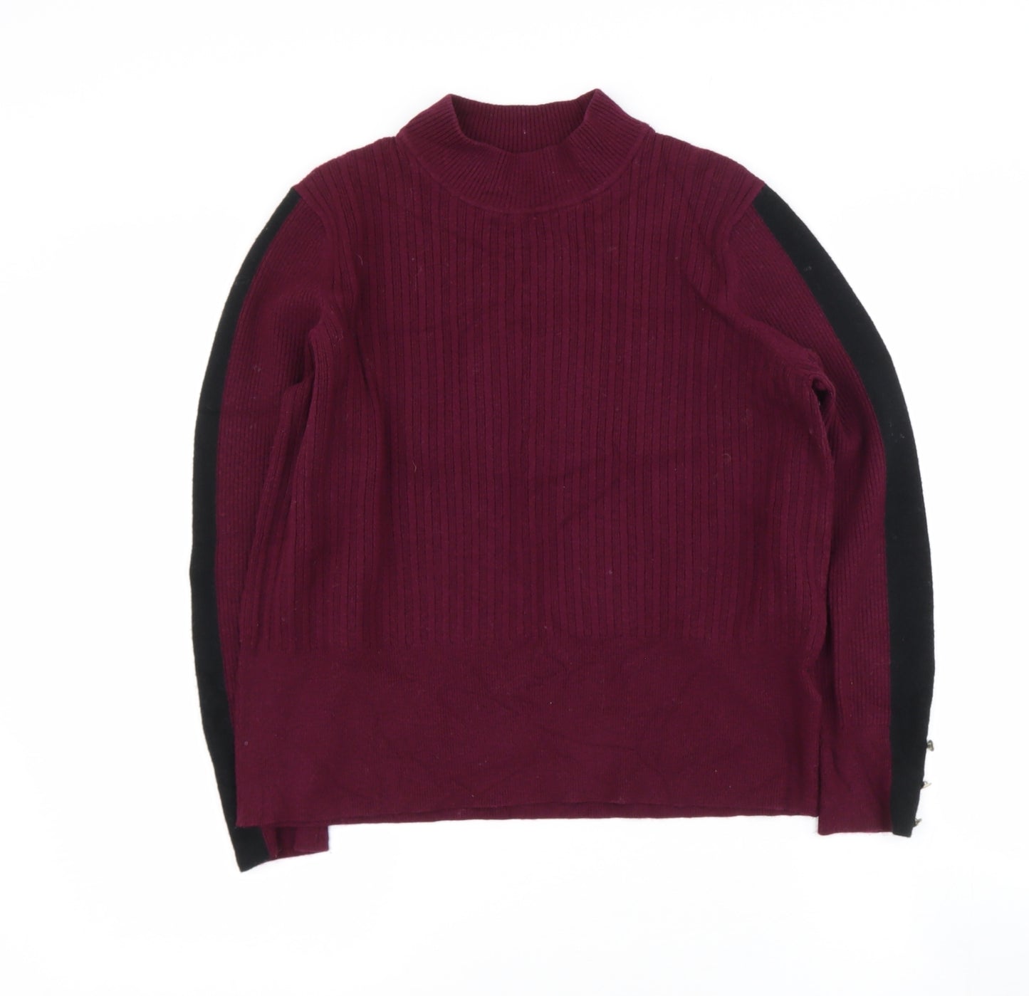 Marks and Spencer Womens Purple High Neck  Viscose Pullover Jumper Size 18