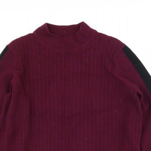 Marks and Spencer Womens Purple High Neck  Viscose Pullover Jumper Size 18