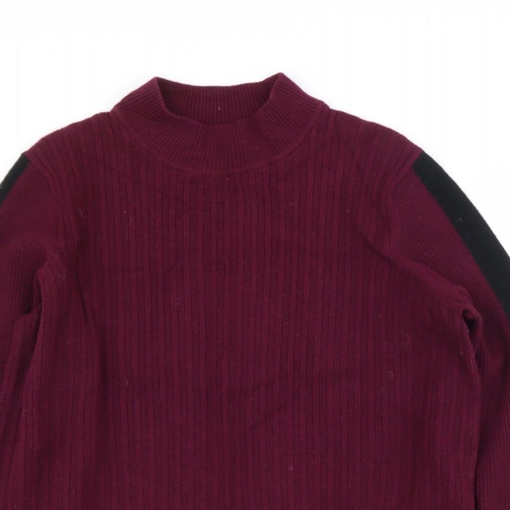 Marks and Spencer Womens Purple High Neck  Viscose Pullover Jumper Size 18