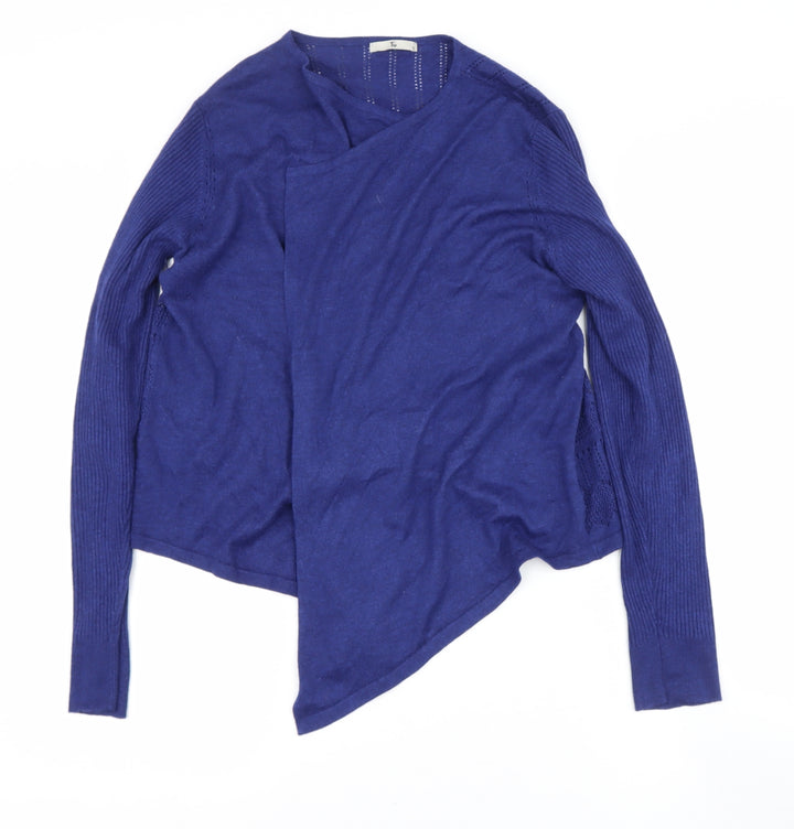 sainsburys Womens Blue V-Neck Polyester Cardigan Jumper Size 16