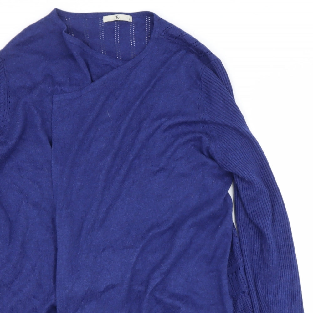 sainsburys Womens Blue V-Neck  Polyester Cardigan Jumper Size 16
