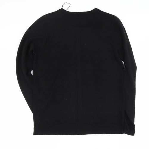 Bonmarché Womens Black Round Neck  Acrylic Cape Jumper Size 10
