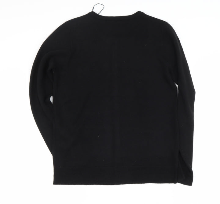 Bonmarché Womens Black Round Neck Acrylic Cape Jumper Size 10
