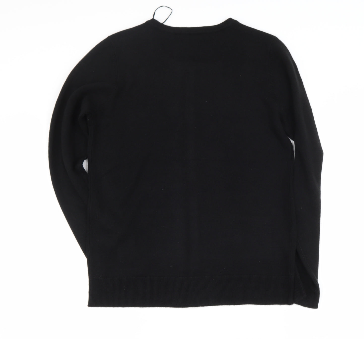 Bonmarché Womens Black Round Neck  Acrylic Cape Jumper Size 10