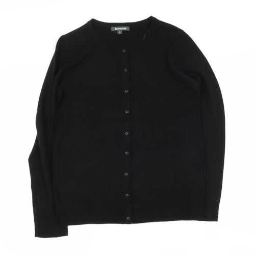 Bonmarché Womens Black Round Neck  Acrylic Cape Jumper Size 10