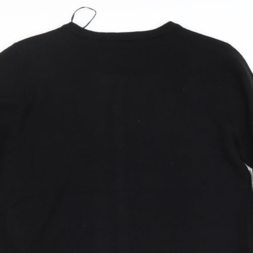 Bonmarché Womens Black Round Neck  Acrylic Cape Jumper Size 10