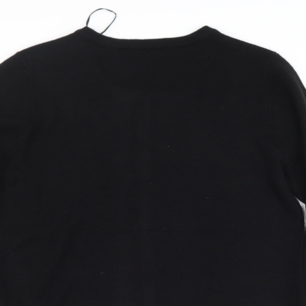 Bonmarché Womens Black Round Neck  Acrylic Cape Jumper Size 10