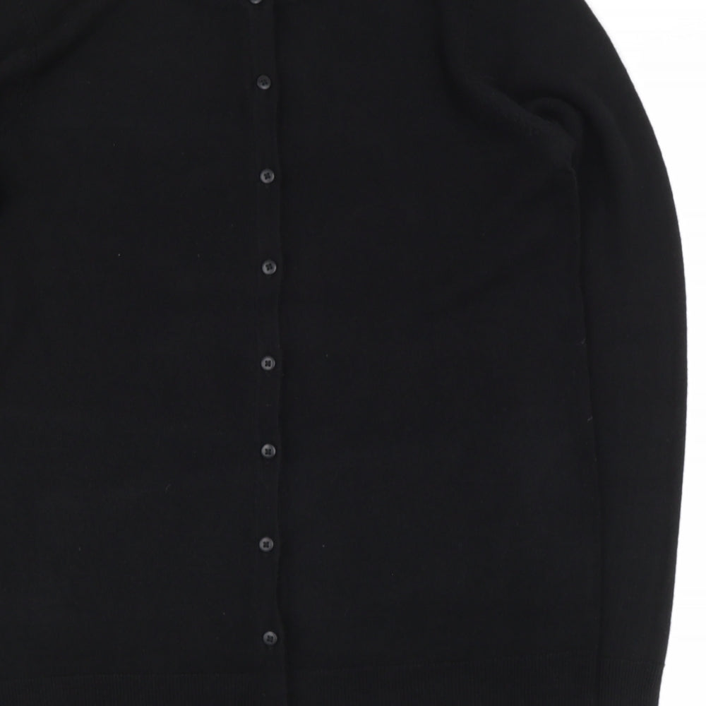 Bonmarché Womens Black Round Neck  Acrylic Cape Jumper Size 10