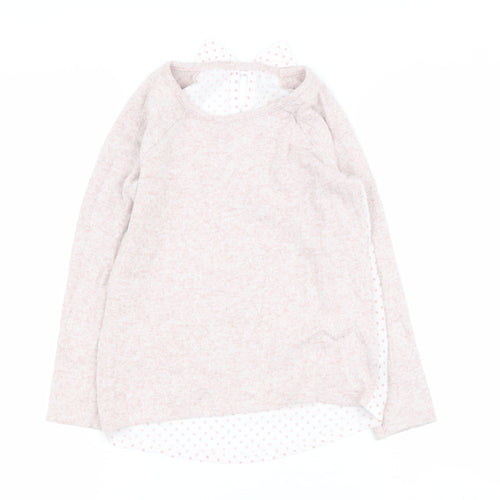 Dunnes Stores Girls Pink  Viscose Basic Casual Size 7 Years Round Neck