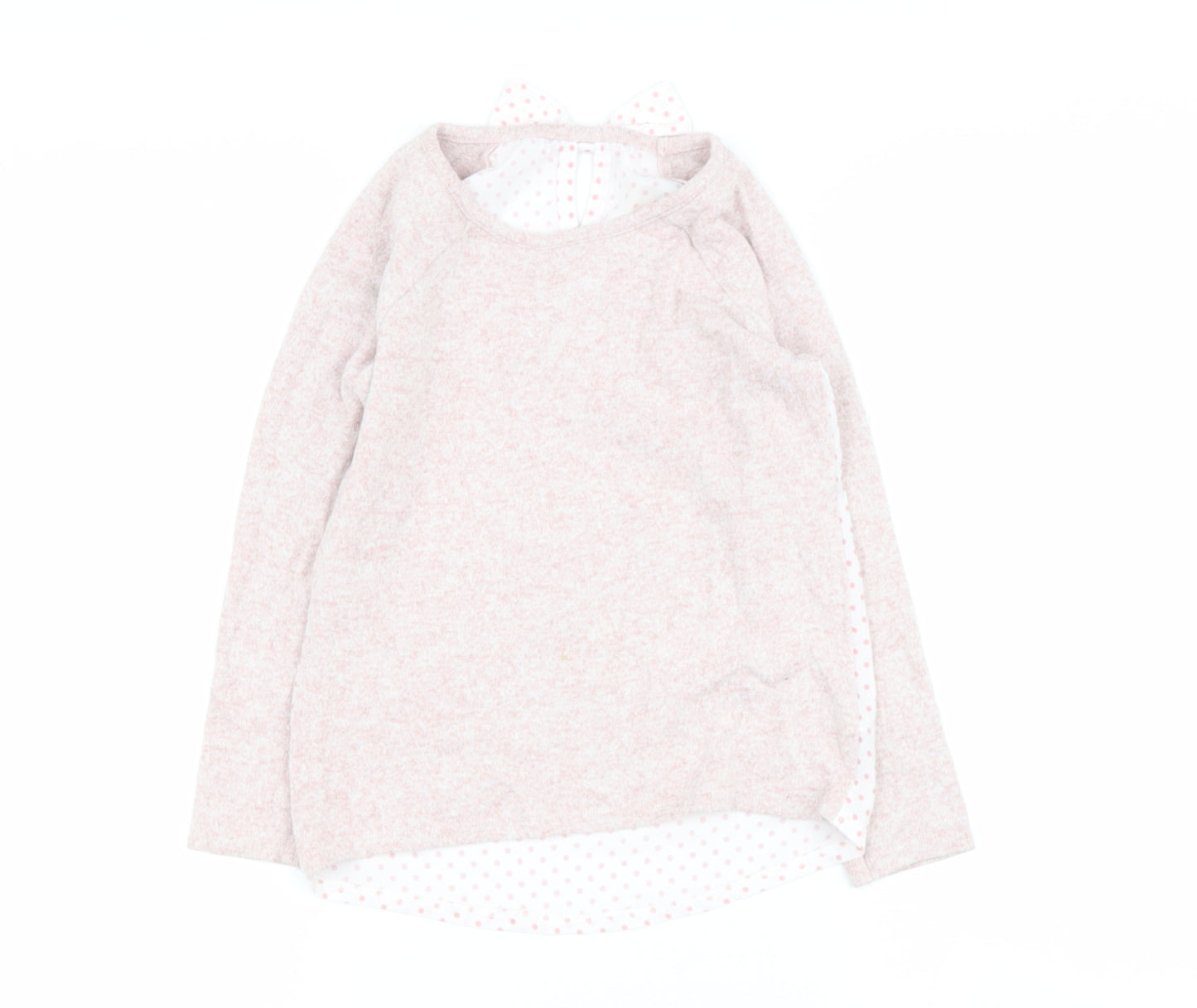 Dunnes Stores Girls Pink  Viscose Basic Casual Size 7 Years Round Neck