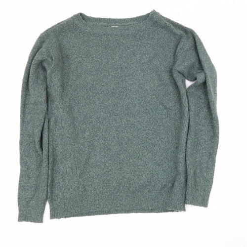 VERA MONDa Womens Green Round Neck  Acrylic Pullover Jumper Size S