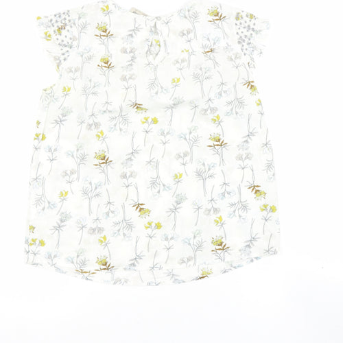 NEXT Girls White  Cotton  Blouse Size 12 Years Round Neck
