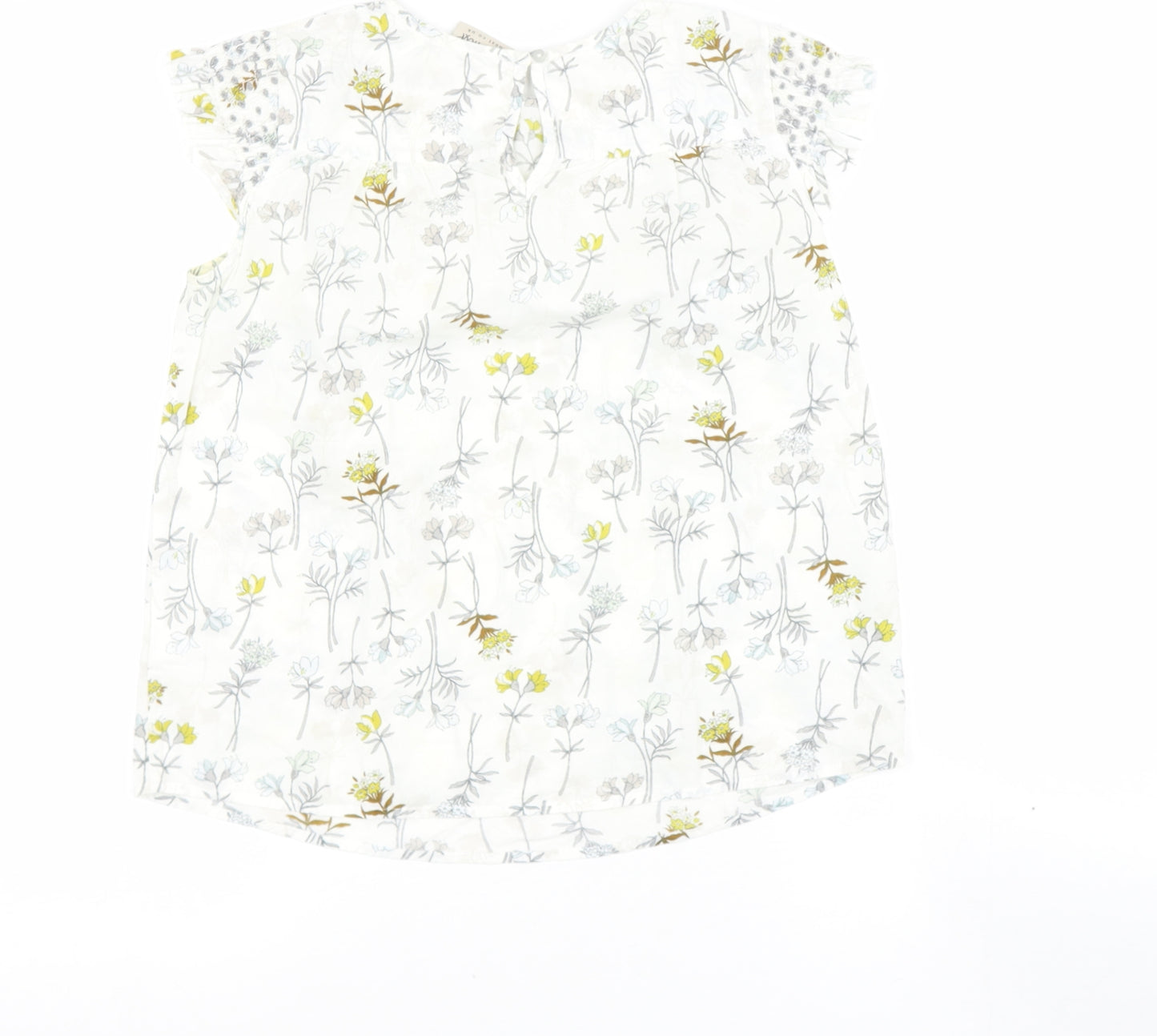 NEXT Girls White  Cotton  Blouse Size 12 Years Round Neck
