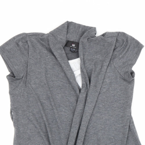 amy dyer Womens Grey V-Neck  Polyethylene Henley Jumper Size XL