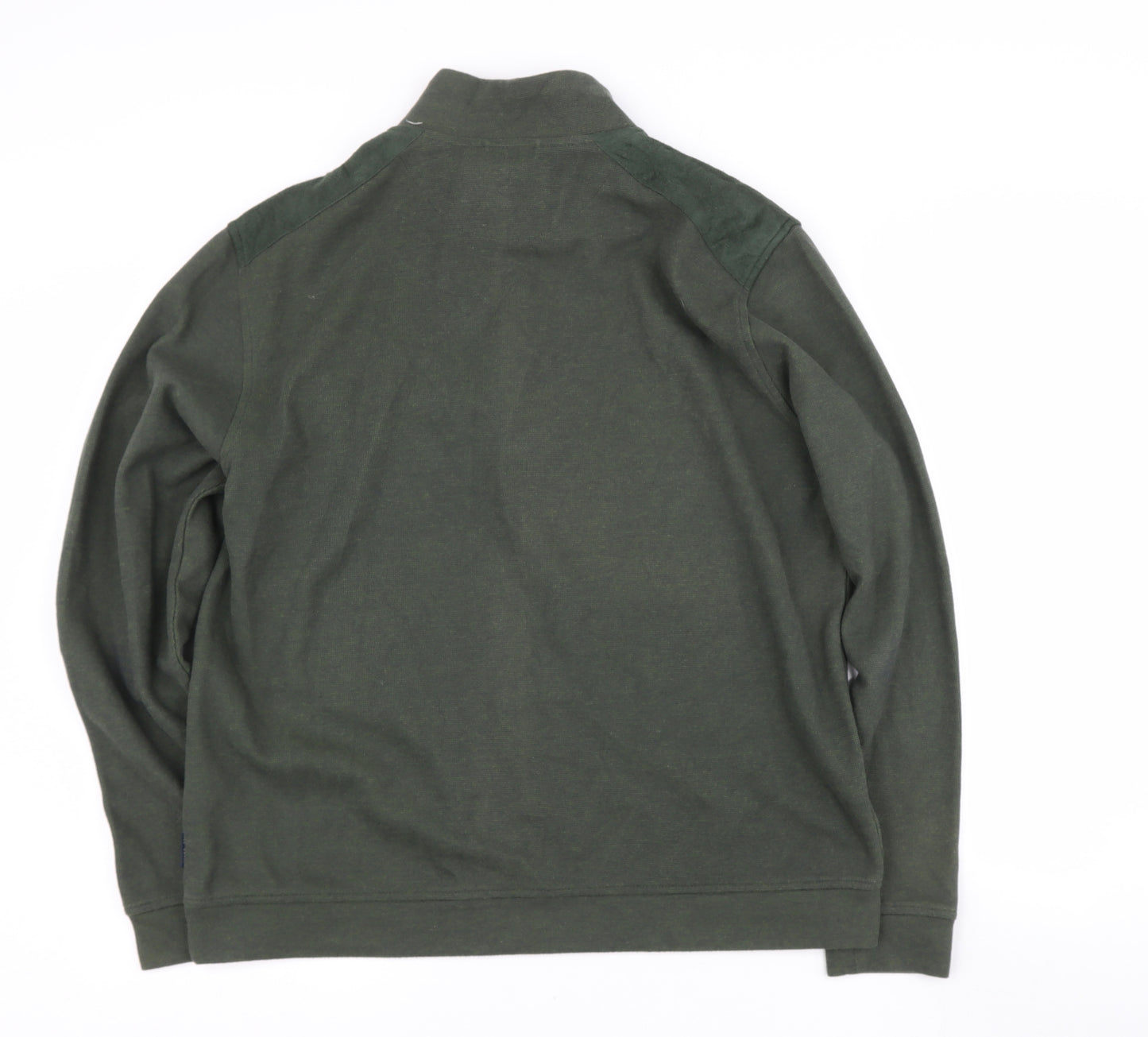 Ted Baker Mens Green Collared  Cotton Pullover Jumper Size S