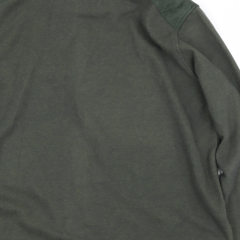 Ted Baker Mens Green Collared  Cotton Pullover Jumper Size S