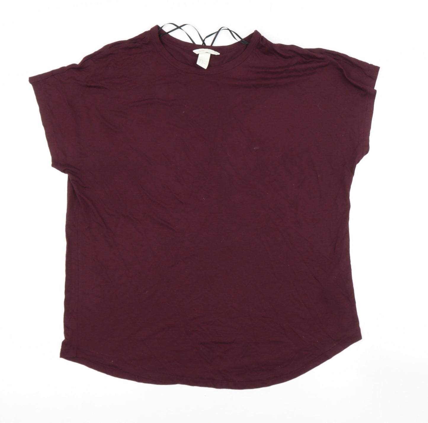 Basic Womens Purple  Viscose Basic Blouse Size M Roll Neck