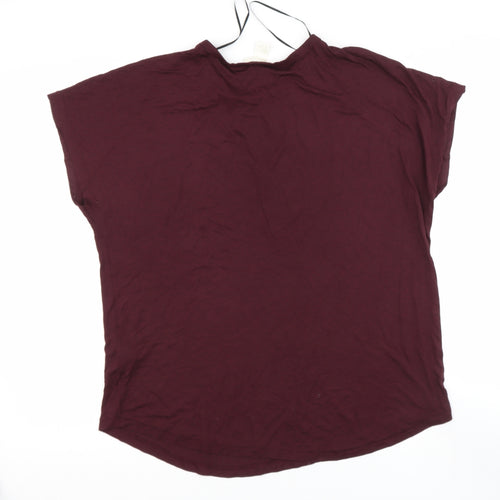 Basic Womens Purple  Viscose Basic Blouse Size M Roll Neck