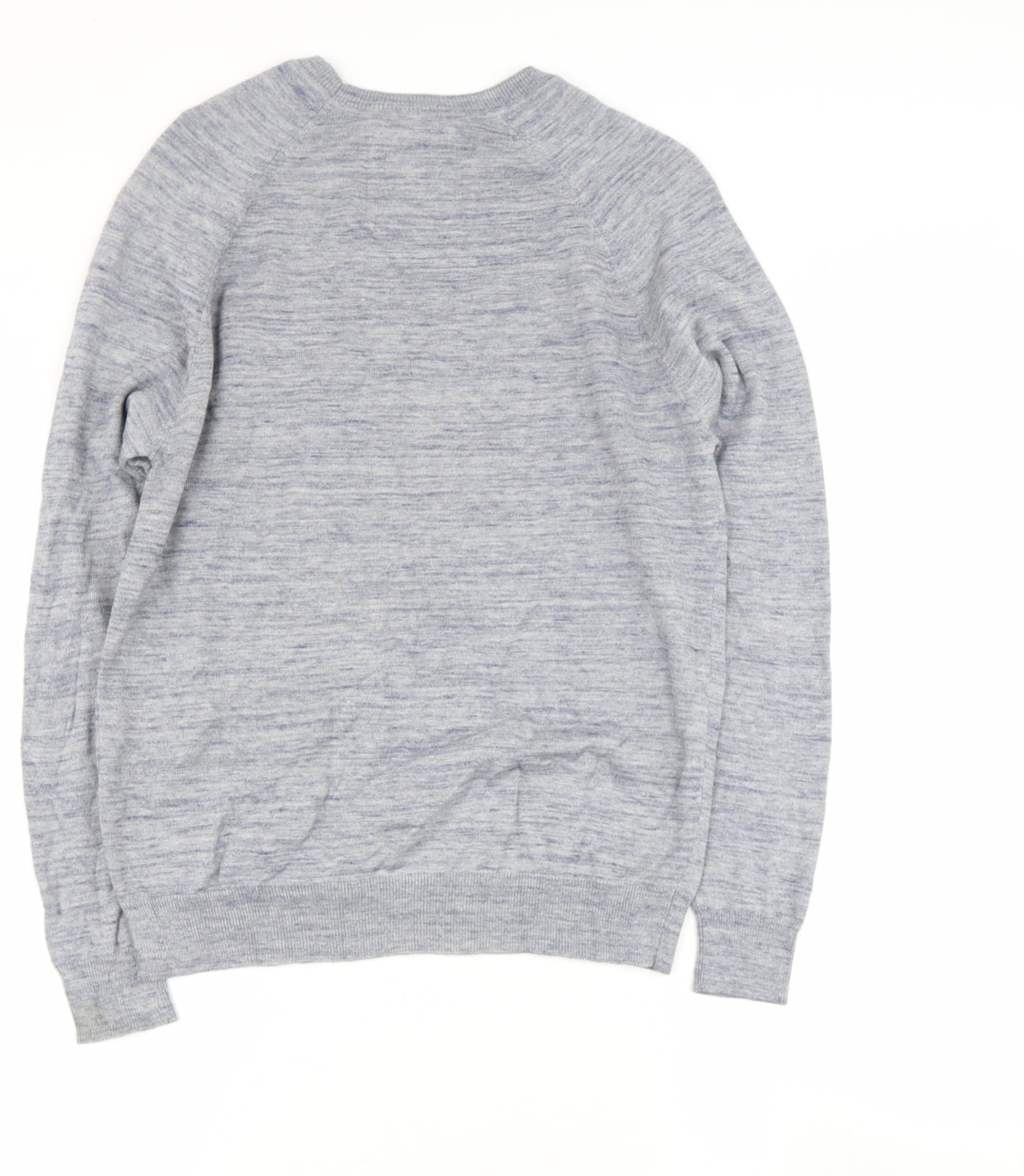 Superdry Mens Grey Round Neck  Cotton Henley Jumper Size M