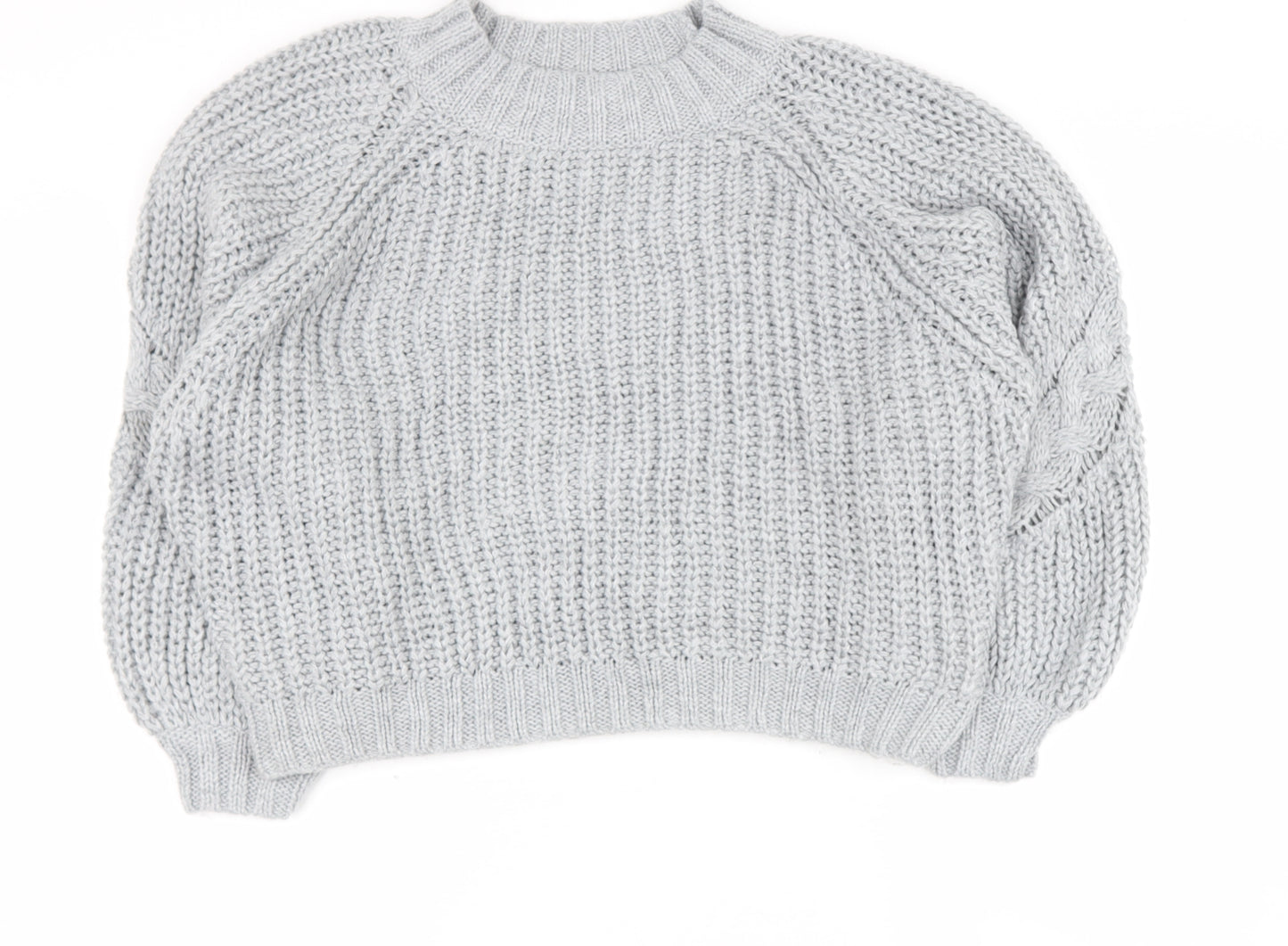 Missguided Womens Grey High Neck  Acrylic Pullover Jumper Size 10