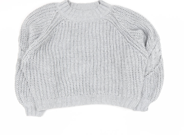 Missguided Womens Grey High Neck  Acrylic Pullover Jumper Size 10