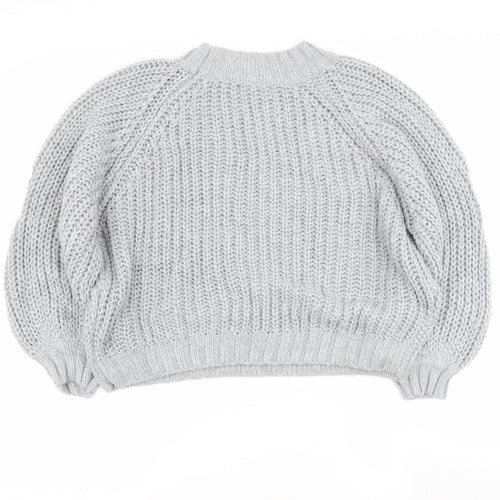 Missguided Womens Grey High Neck  Acrylic Pullover Jumper Size 10