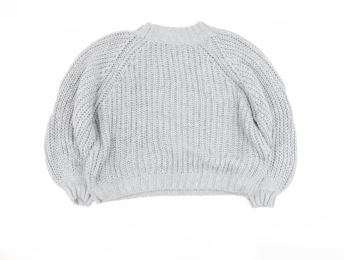 Missguided Womens Grey High Neck  Acrylic Pullover Jumper Size 10