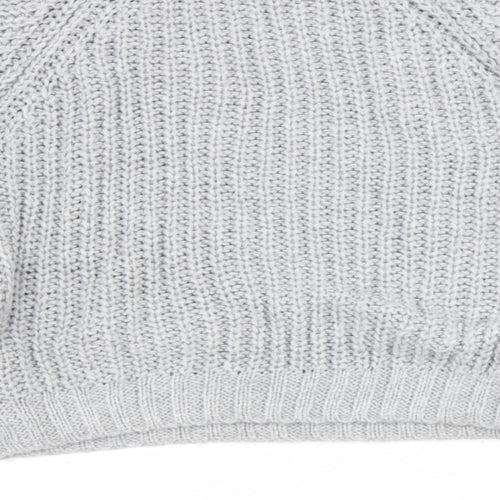Missguided Womens Grey High Neck  Acrylic Pullover Jumper Size 10