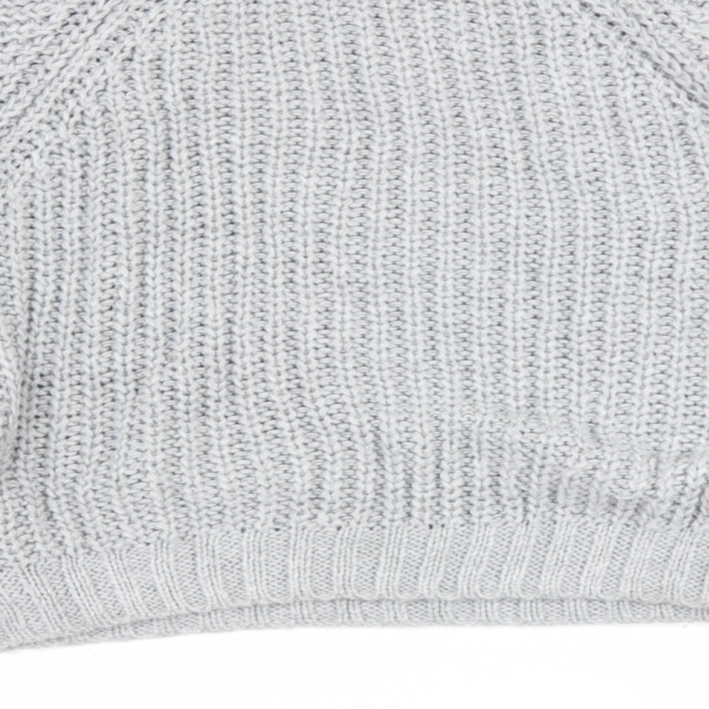 Missguided Womens Grey High Neck  Acrylic Pullover Jumper Size 10