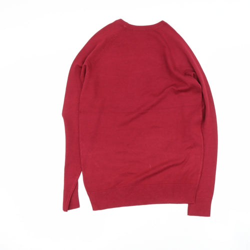 Dunnes Stores` Womens Red Round Neck  Viscose Pullover Jumper Size S