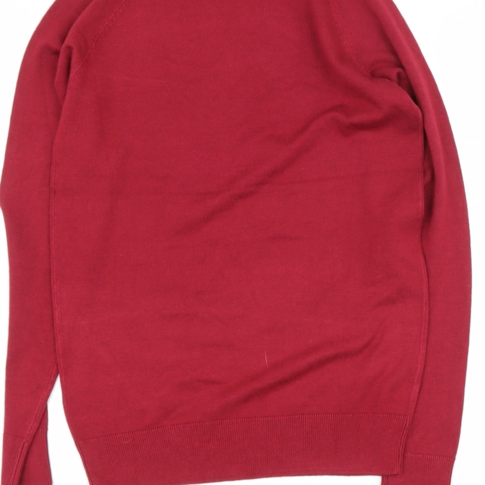 Dunnes Stores` Womens Red Round Neck  Viscose Pullover Jumper Size S