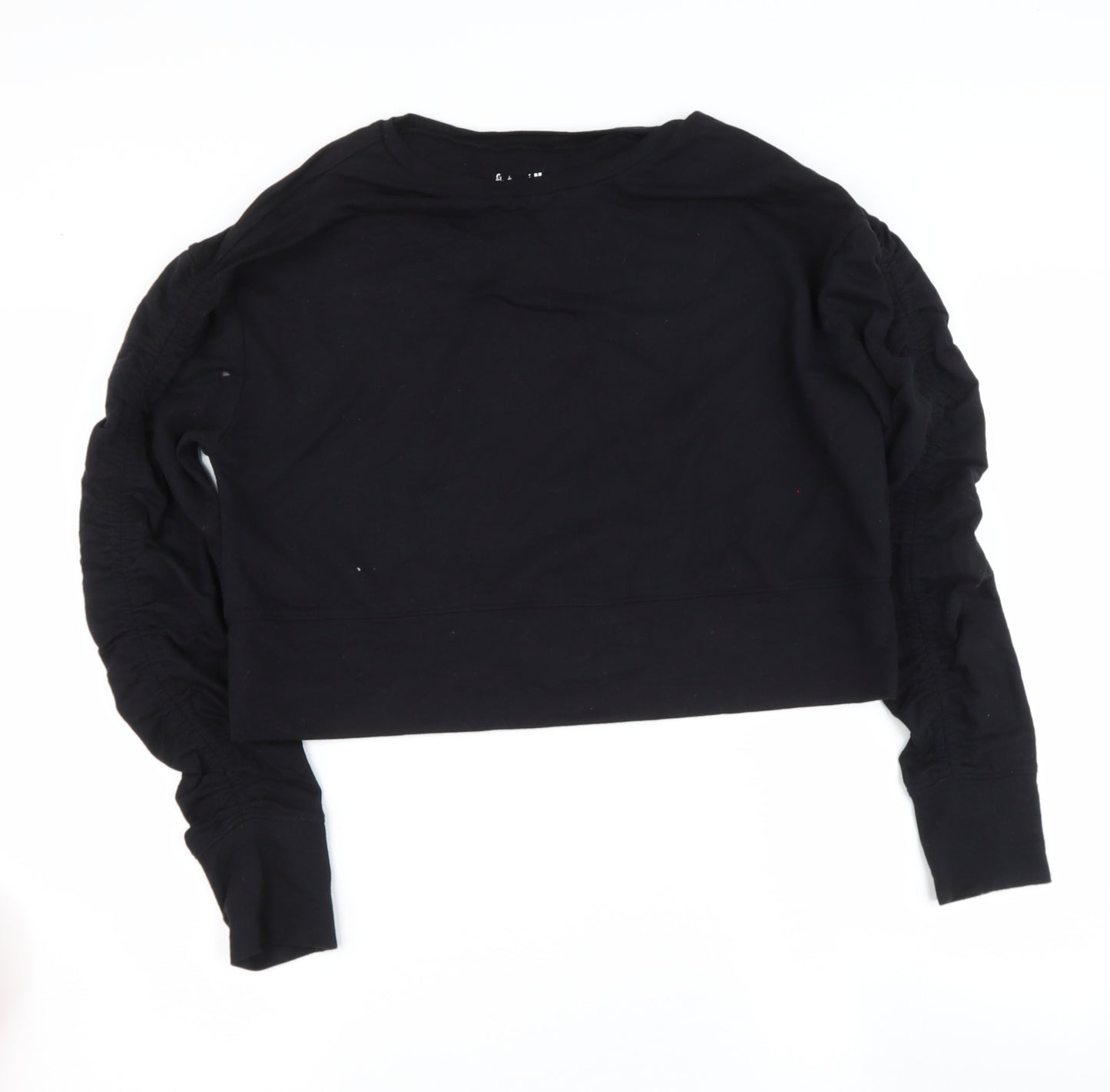 Flirtitude Womens Black Round Neck  Cotton Henley Jumper Size M