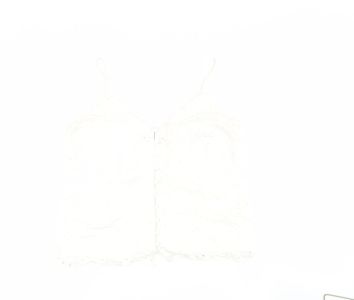 newlook Womens Beige  Cotton Basic T-Shirt Size 8 V-Neck