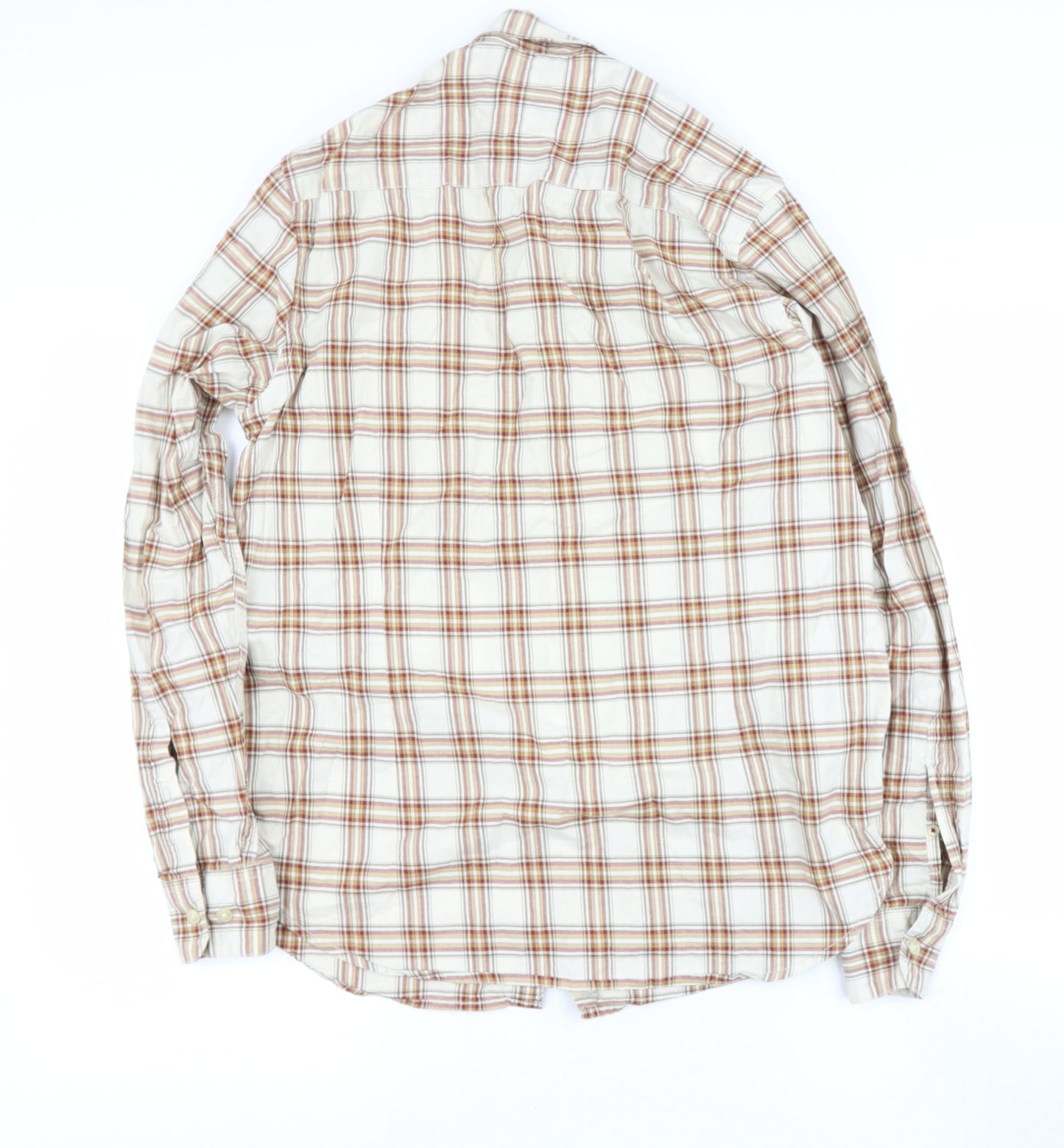 max Mens Brown Check Cotton  Button-Up Size M Collared