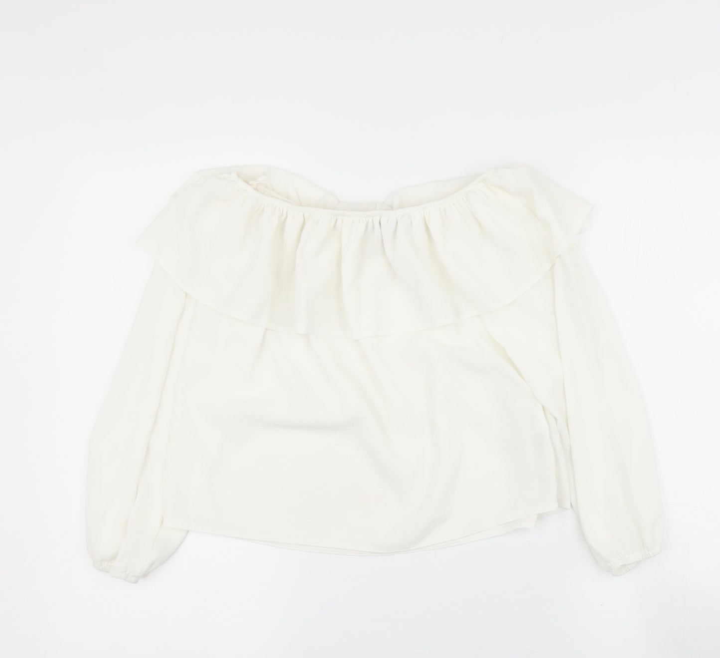 newlook Womens Beige  Polyester Basic Blouse Size 10 Off the Shoulder