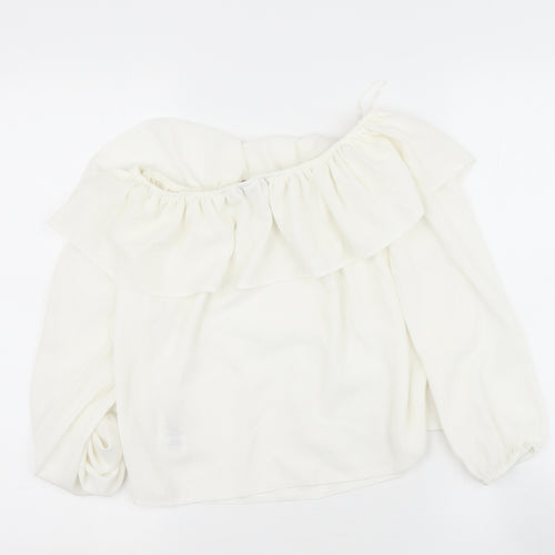 newlook Womens Beige  Polyester Basic Blouse Size 10 Off the Shoulder