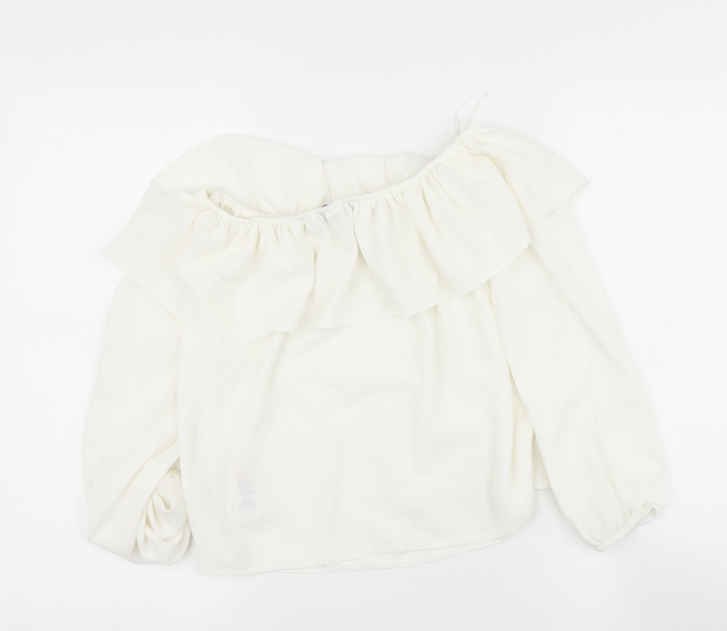 newlook Womens Beige  Polyester Basic Blouse Size 10 Off the Shoulder