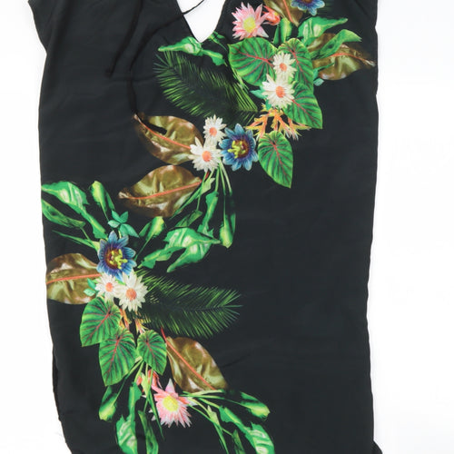 Warehouse Womens Multicoloured Floral Polyester Basic Blouse Size 8 V-Neck