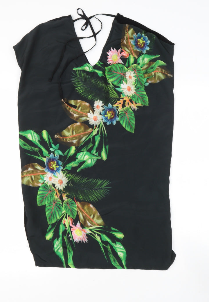 Warehouse Womens Multicoloured Floral Polyester Basic Blouse Size 8 V-Neck