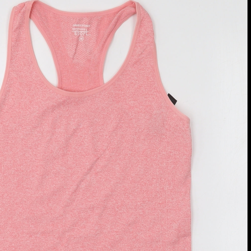 Dunnes Stores Womens Pink  Nylon Basic Tank Size M Scoop Neck