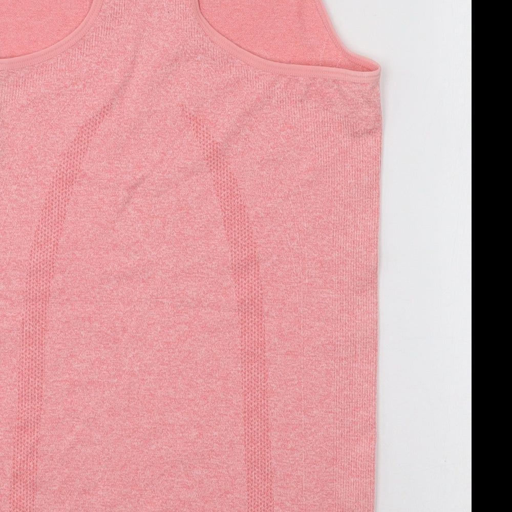 Dunnes Stores Womens Pink  Nylon Basic Tank Size M Scoop Neck