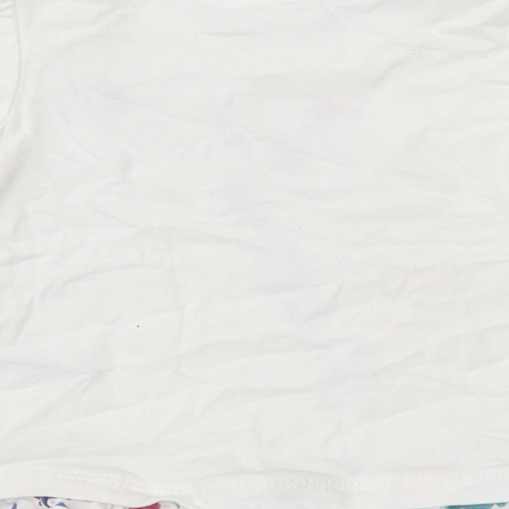 TU Girls White  Cotton Basic T-Shirt Size 3-6 Months Crew Neck