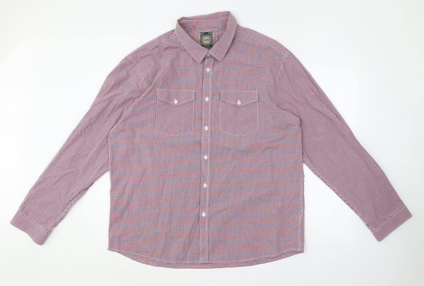 Cedar Wood State Mens Multicoloured Plaid Cotton  Button-Up Size 2XL Collared