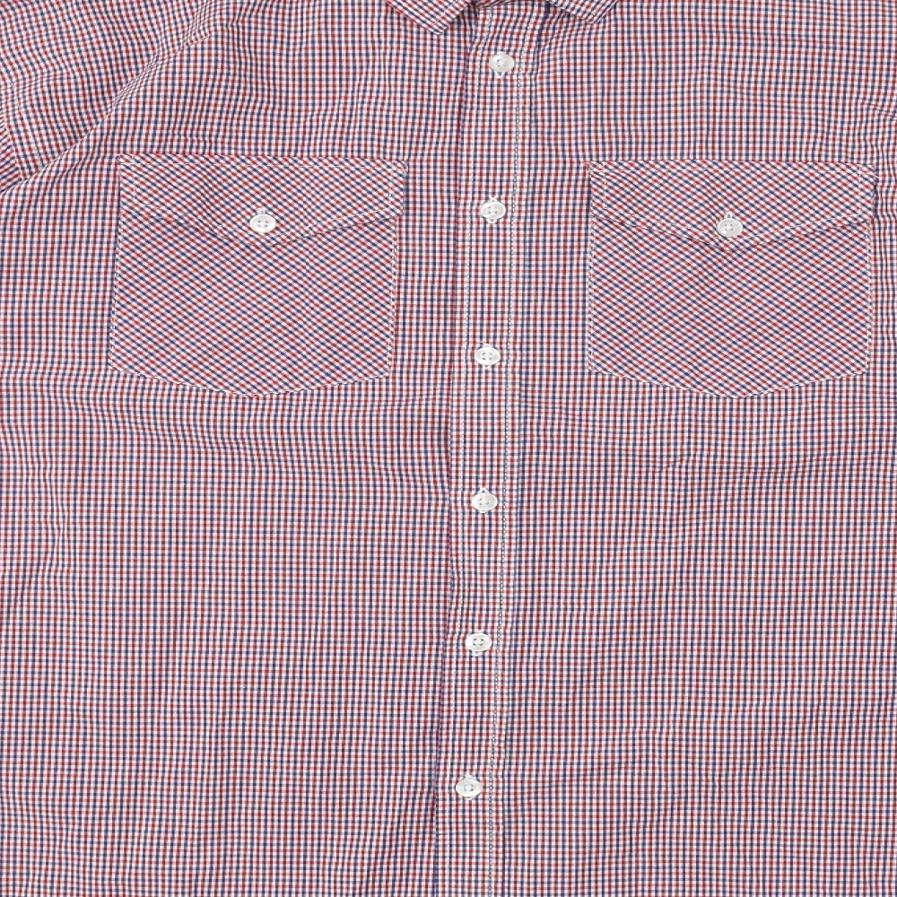 Cedar Wood State Mens Multicoloured Plaid Cotton  Button-Up Size 2XL Collared