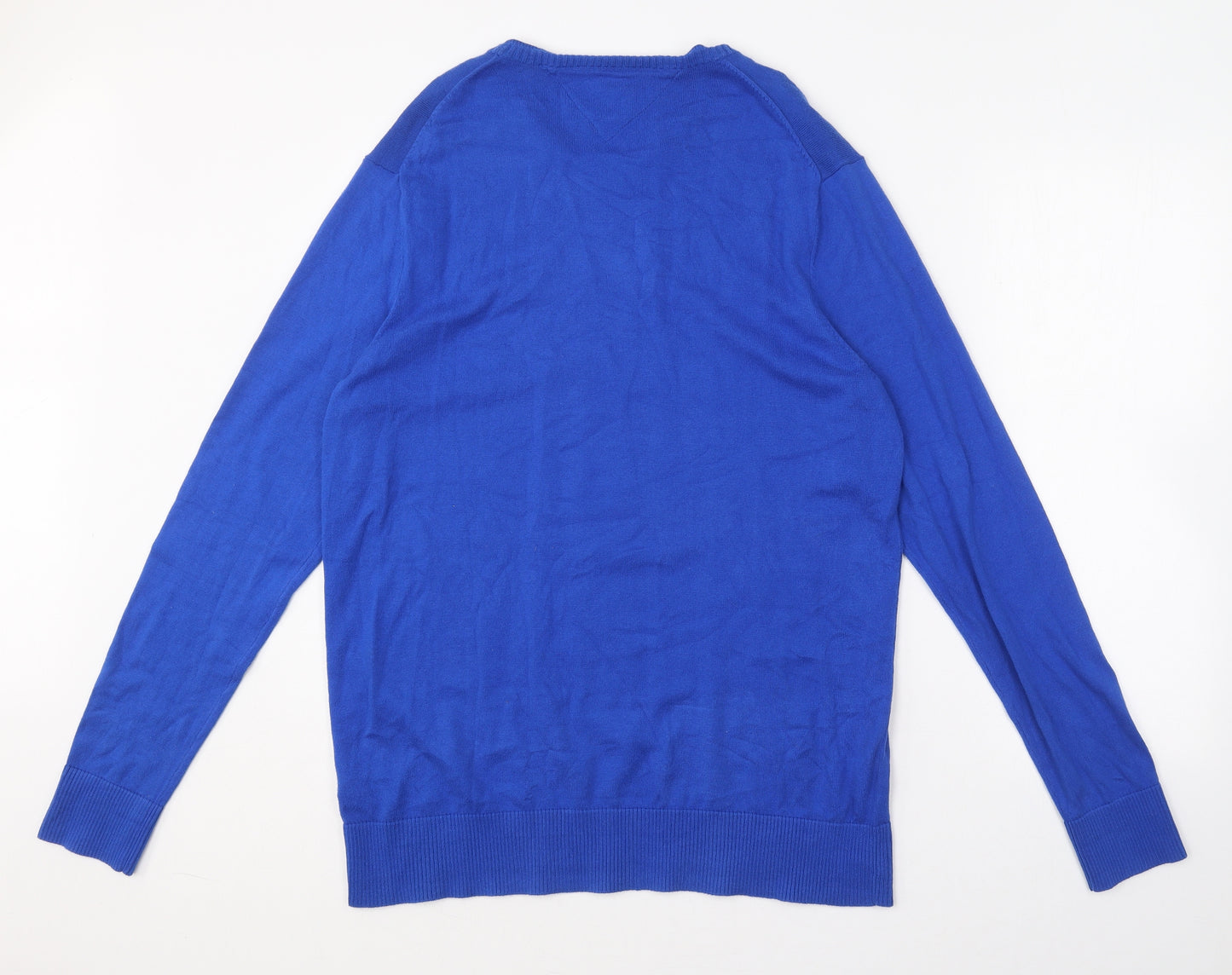 Tommy Hilfiger Mens Blue Round Neck  Cotton Pullover Jumper Size 2XL